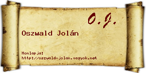 Oszwald Jolán névjegykártya