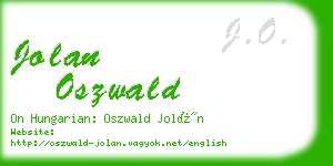 jolan oszwald business card